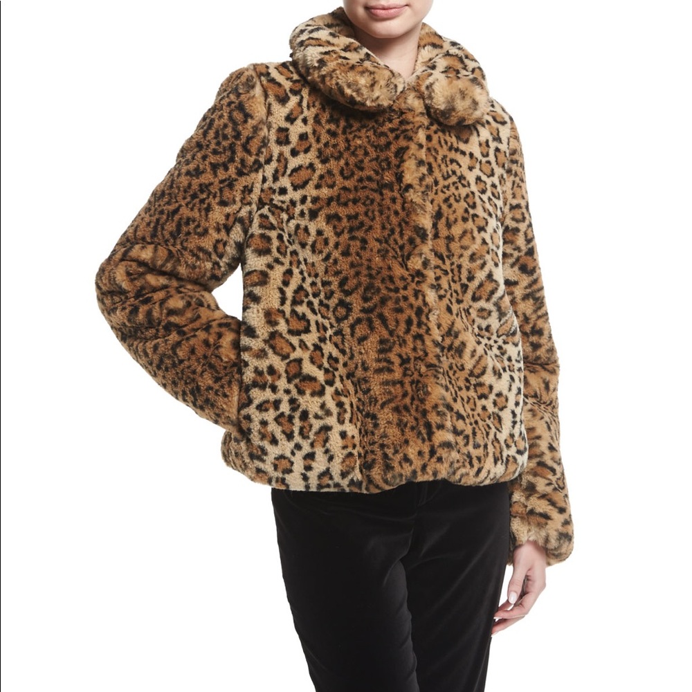 ALICE + OLIVIA faux fur leopard coat